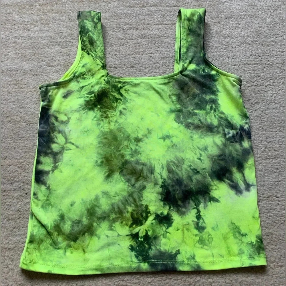 Vibe Sportswear Tank Top Women's Small Neon Yellow Black Athleisure